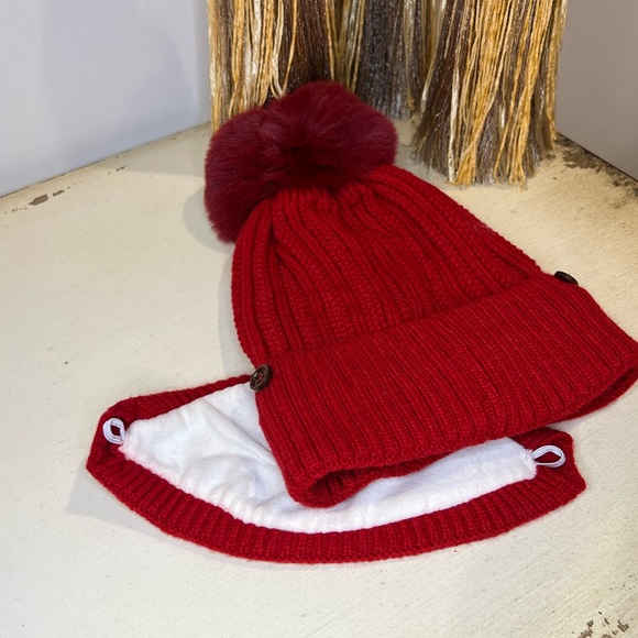 RED - UGG KNITTED HAT WITH MASK - Picture 4 of 5